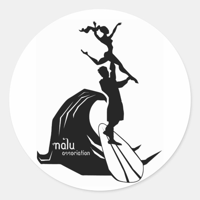 Adesivo Redondo Tandem Surfing Sticker Black