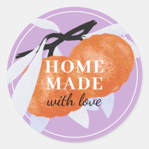 Adesivo Redondo Tangerina Citrus Homemade Business Botânica