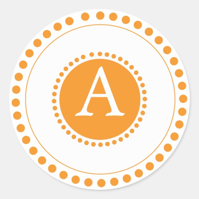 Adesivo Redondo Tangerina - selos personalizados de envelopes (Frente)