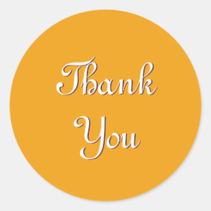 Adesivo Redondo Tangerine Orange Bright Obrigado