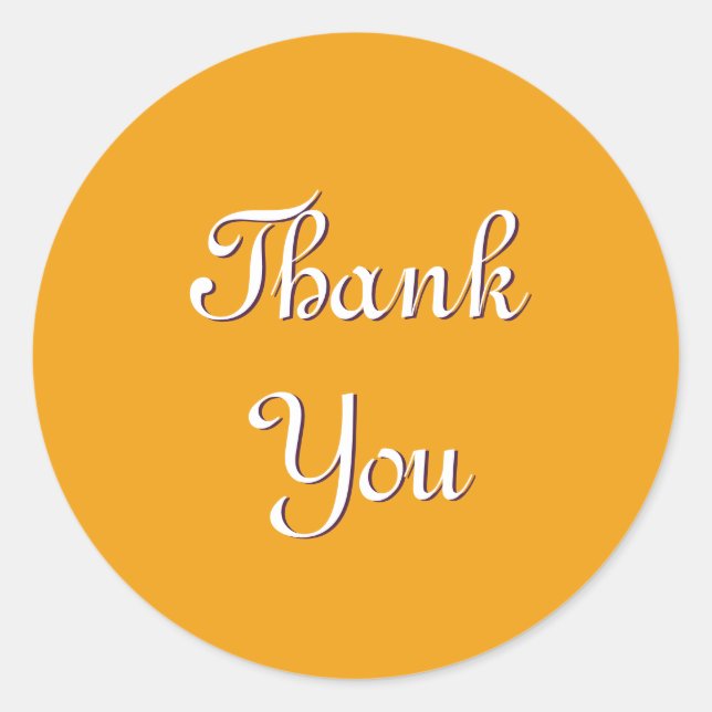 Adesivo Redondo Tangerine Orange Bright Obrigado (Frente)