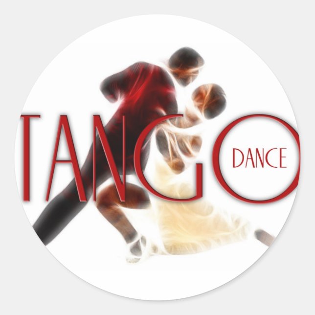 Adesivo Redondo Tango Dance rojo (Frente)