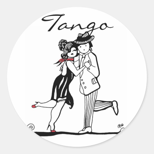Adesivo Redondo Tango Dancers (Frente)