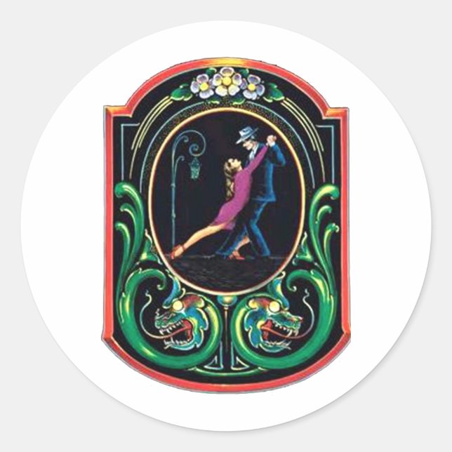 Adesivo Redondo Tango design! Tango Art! (Frente)