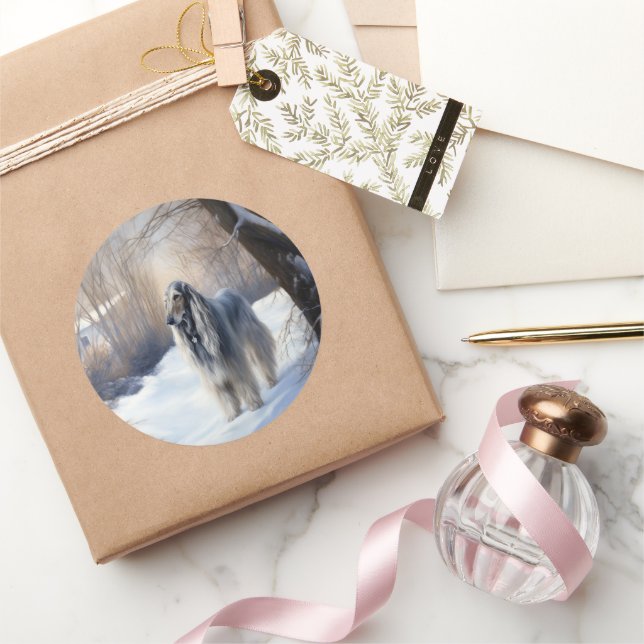 Adesivo Redondo Tanque afegão deixa nevar o Natal (Presentear)