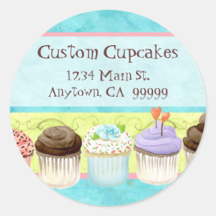 Adesivo Redondo Tantos Cupcakes, Tão Pouco Tempo! Autocolante de E