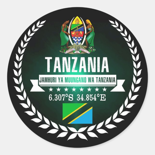 Adesivo Redondo Tanzânia (Frente)