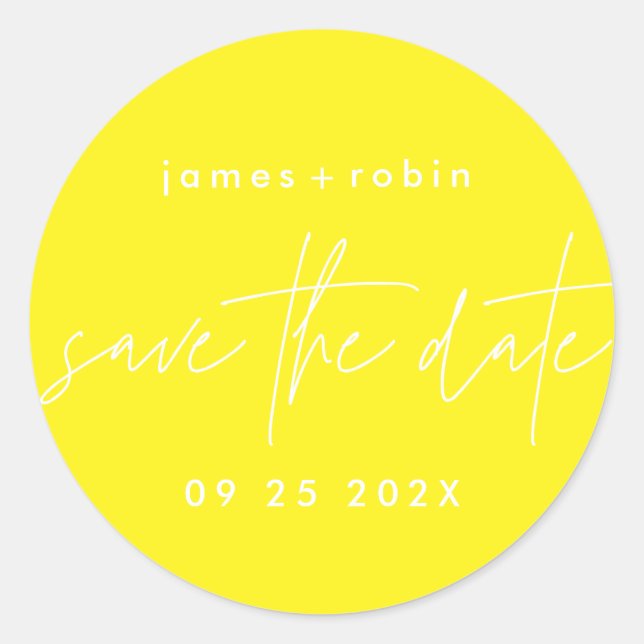 Adesivo Redondo Tão Divertido | Amarelo brilhante Sol de Verão (Frente)