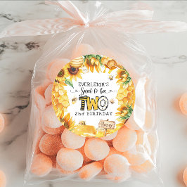 Adesivo Redondo Tão doce em ser dois segundos aniversários florais