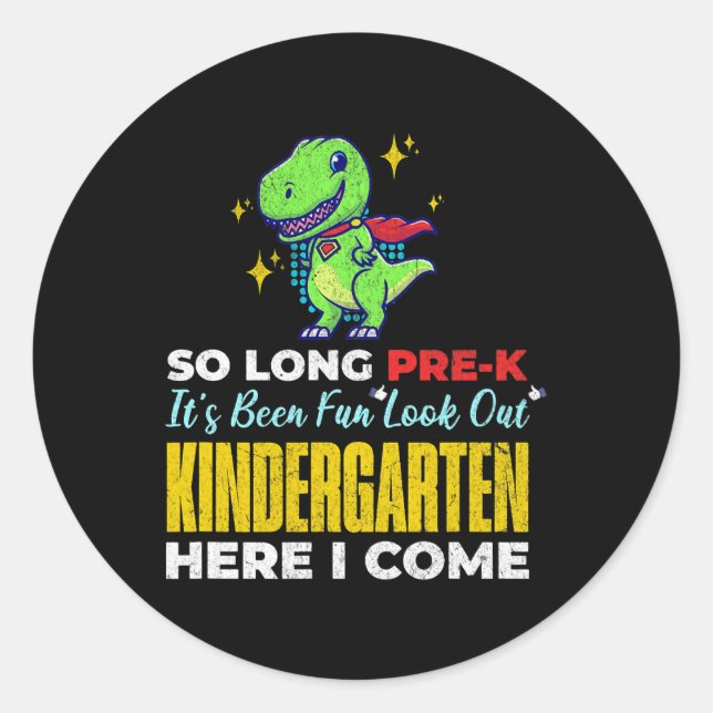 Adesivo Redondo Tão Longo Pré-Jardim K Aqui Eu Vim Dinossauro Gra (Frente)