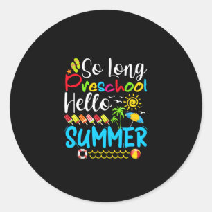Adesivo Redondo Tão Longo Verão Da Pré-Escola, Verão Passado.
