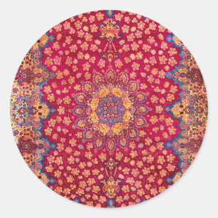 Adesivo Redondo Tapete Floral Persa Decorativo Vintage