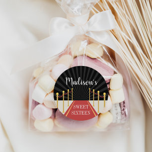 Adesivo Redondo Tapete vermelho de Hollywood personalizado