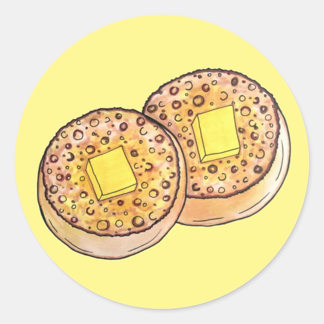 Adesivo Redondo Tapetes de mama quente - Comida britânica de cozin (Frente)