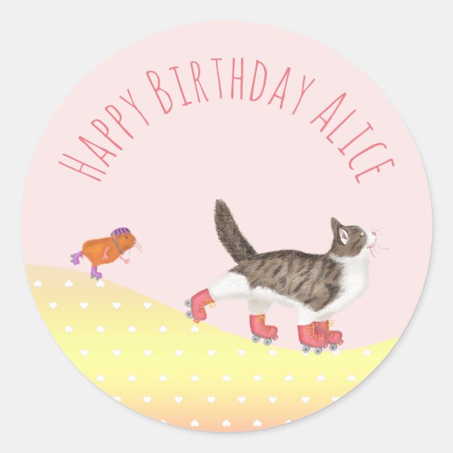 Adesivo Redondo Tapetes rotativos para animais de estimação redond (Frente)