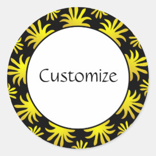 Adesivo Redondo Tarde da Modelo dos Triffids - Preto e Dourado