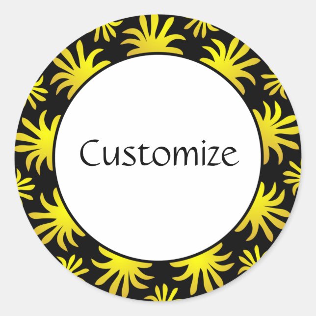 Adesivo Redondo Tarde da Modelo dos Triffids - Preto e Dourado (Frente)