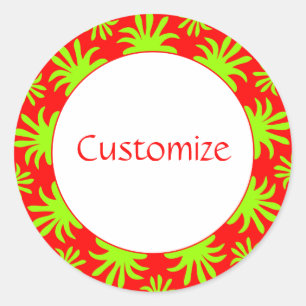 Adesivo Redondo Tarde da Modelo Triffids - Vermelho