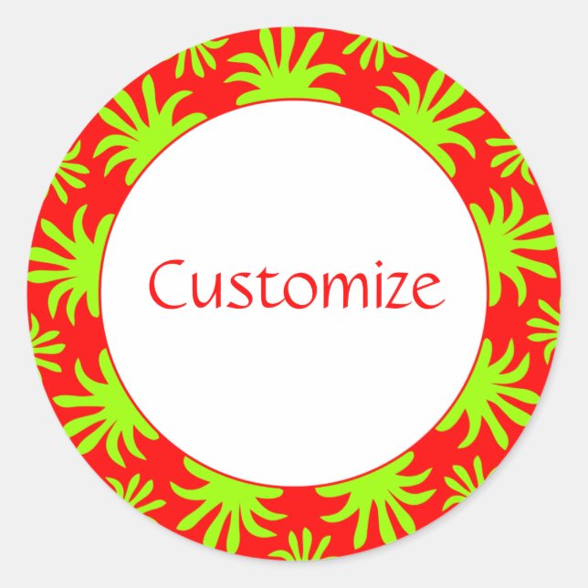 Adesivo Redondo Tarde da Modelo Triffids - Vermelho (Frente)