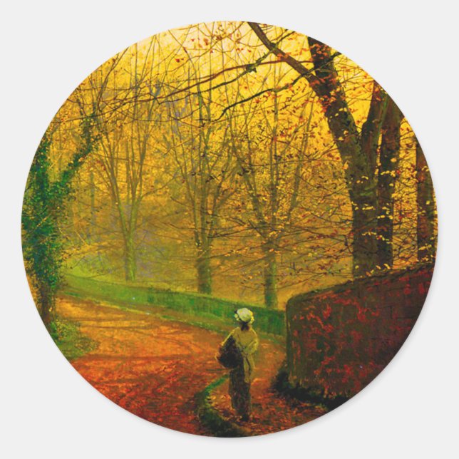 Adesivo Redondo Tarde de novembro Stapleton Park Grimshaw (Frente)