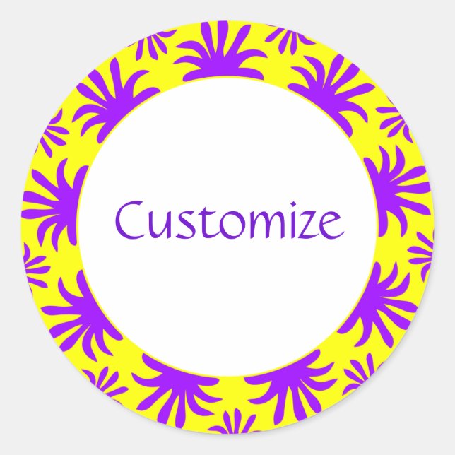 Adesivo Redondo Tarde do Triffids Modelo - Amarelo (Frente)