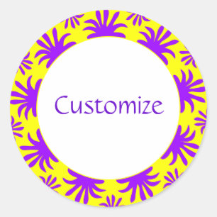 Adesivo Redondo Tarde do Triffids Modelo - Amarelo