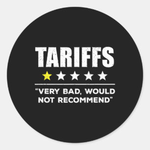 Adesivo Redondo Tarifa Trump EUA Não Recomendaria Tarifas Engraçad