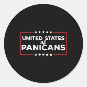 Adesivo Redondo Tarifas Engraçadas do Trump Orgulhosas Panican Est