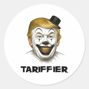 Adesivo Redondo Tariffier - Tarifa Economia Divertida Horror Trump