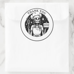 Adesivo Redondo Tarot Baker Chef Black White Produto