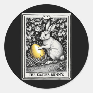 Adesivo Redondo Tarot Card Felz pascoa Bunny Primavera Easter Oa