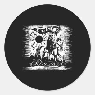 Adesivo Redondo Tarot Death Card Blackcraft