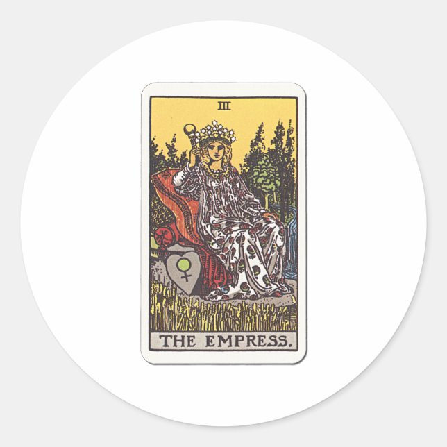 Adesivo Redondo Tarot Herrscherin The Empress (Frente)