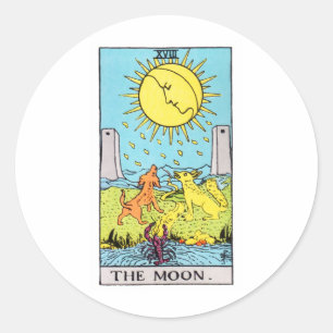 Adesivo Redondo tarot-lua
