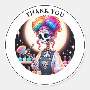 Adesivo Redondo Tarot Nail Technician Obrigado
