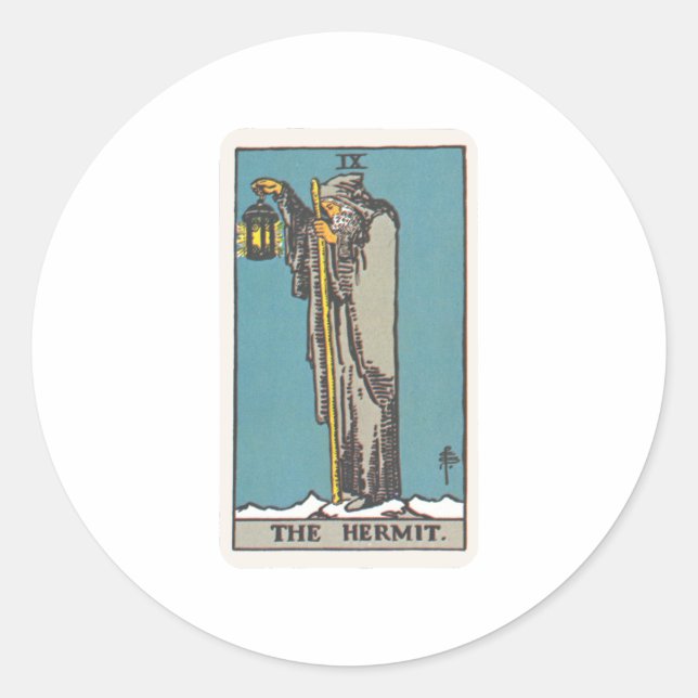 Adesivo Redondo Tarot o eremita The Hermit (Frente)