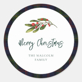 Adesivo Redondo Tartan Clássico Russo xadrez Elegante