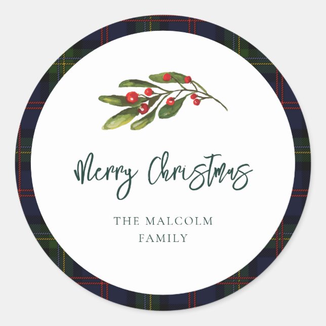 Adesivo Redondo Tartan Clássico Russo xadrez Elegante (Frente)