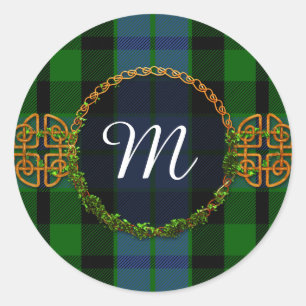 Adesivo Redondo Tartan de MacKay do monograma
