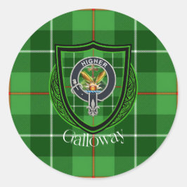 Adesivo Redondo Tartan e Brasão do Clã Escocês Galloway