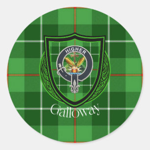 Adesivo Redondo Tartan e Brasão do Clã Escocês Galloway