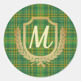 Adesivo Redondo Tartan Verde Rico (Xadrez) Personalizado