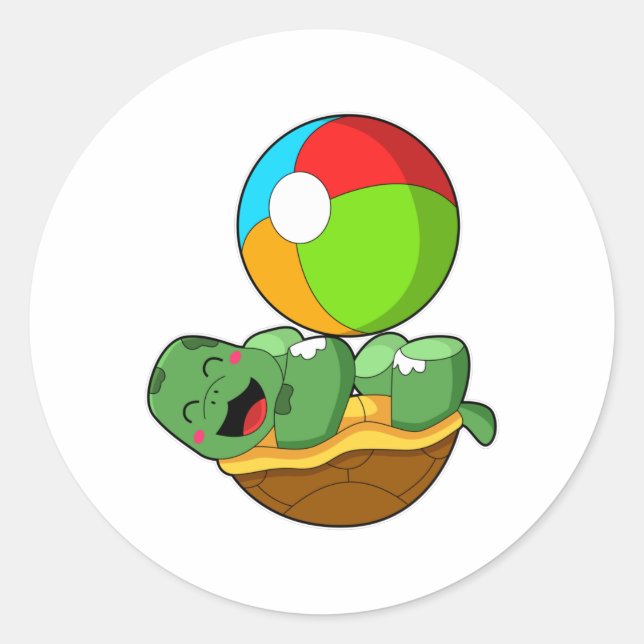 Adesivo Redondo Tartaruga com polo aquático (Frente)