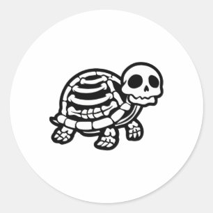 Adesivo Redondo Tartaruga-de-Halloween Cura Esqueleto Tortoise Fos