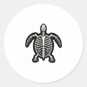 Adesivo Redondo Tartaruga-de-Halloween Cura Esqueleto Tortoise Fos