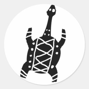 Adesivo Redondo Tartaruga, desenho australiano (aborígene)