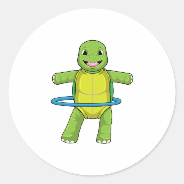 Adesivo Redondo Tartaruga em Malhação com pneus Malhações (Frente)