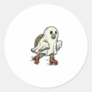 Adesivo Redondo Tartaruga Fantasma Patins Desenho Vintage Hallowee