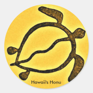 Adesivo Redondo Tartaruga havaiana do honu