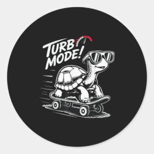 Adesivo Redondo Tartaruga legal No Skateboard Funny Turbo Vintage
